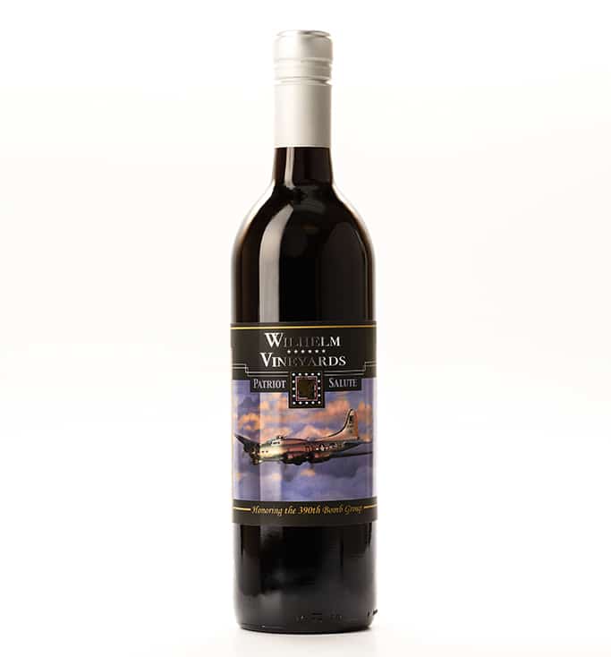 A bottle of one of our 390th memorial wines