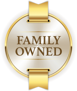 A logo that says "Family Owned"