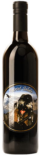A bottle of Patriot Salute wine