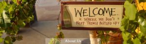Welcome Sign at Wilhelm Family Vineyards Tasting Room